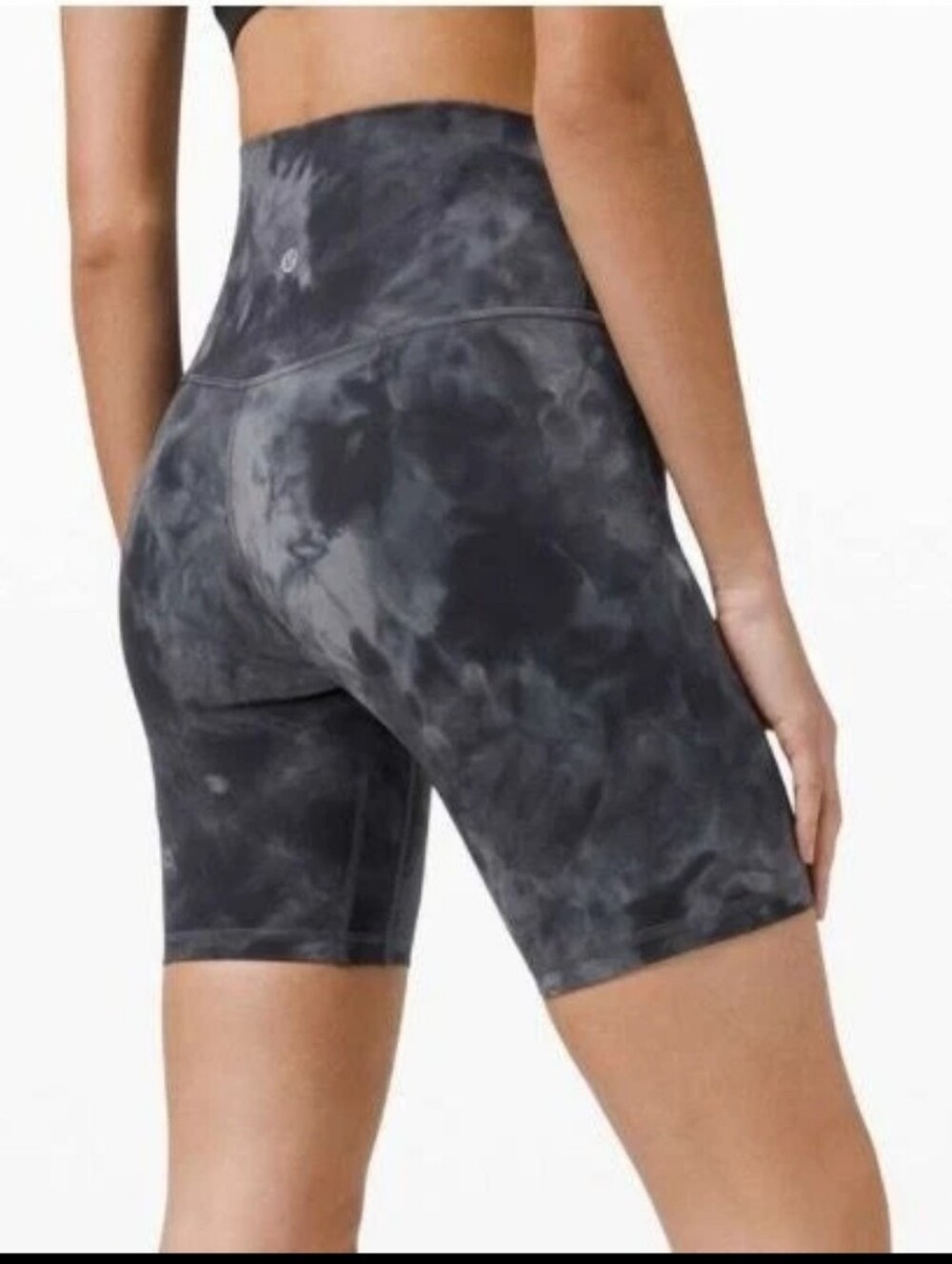 Lululemon Align HR Bike Short 8" Diamond Dye Pitch Graphite Grey Size 6 EUC